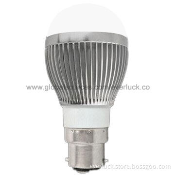 B22 Dimmable LED Bulb with CE, FCC, RoHS Marks, Made of Aluminum Material